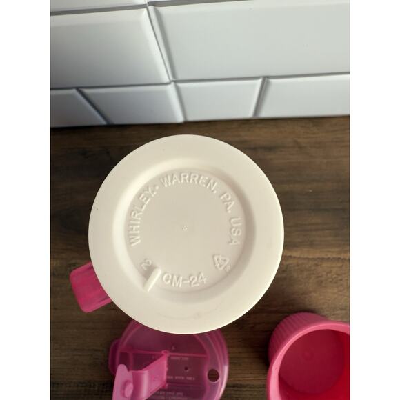 Dunkin Donuts Pink Travel Mug Coffee Tumbler 2015 Whirley Made in USA 20 Oz - Picture 8 of 8